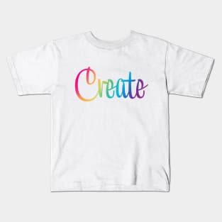 Create in Rainbow Colors Kids T-Shirt